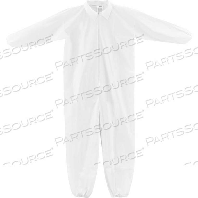 DISPOSABLE MICROPOROUS COVERALL, ELASTIC WRISTS/ANKLES, WHITE, 3XL, 25/CASE by Hubei Kangcheng Non-Woven Co.-Wuhan