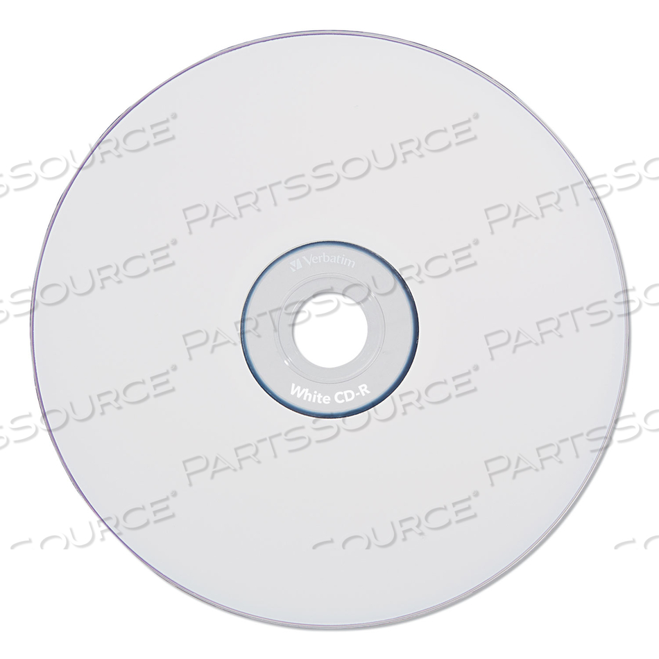 CD-R RECORDABLE DISC, 700 MB/80 MIN, 52X, SPINDLE, WHITE by Verbatim