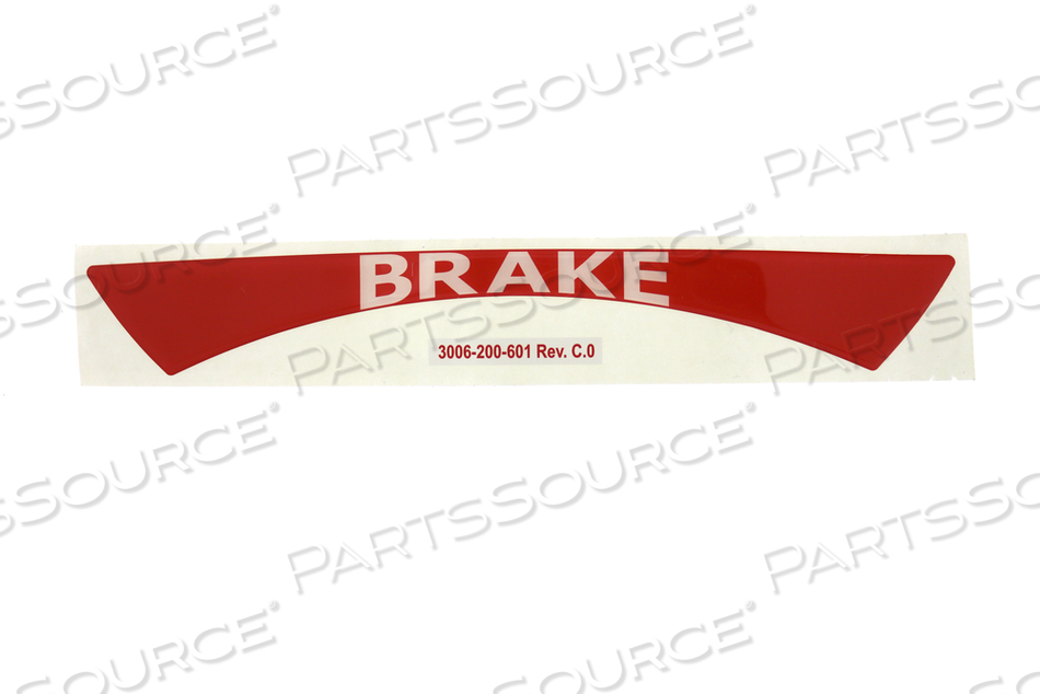 BRAKE PEDAL LABEL by Stryker Medical