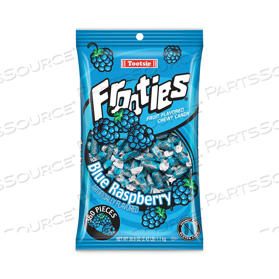 FROOTIES, BLUE RASPBERRY, 38.8 OZ BAG, 360 PIECES/BAG 