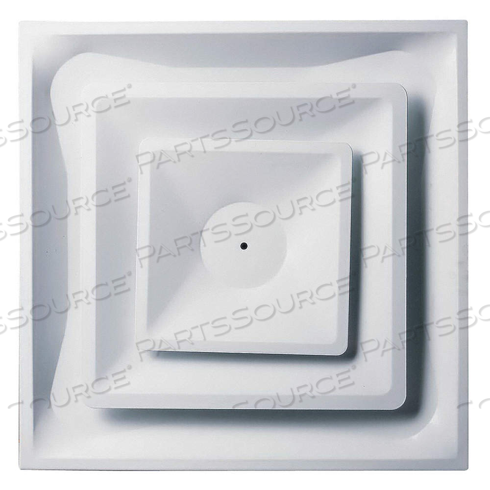 DIFFUSER, CEILING, 23 3/4 IN H, 23 3/4 IN W, LAY-IN, 8 IN DUCT, STEEL, SQUARE CONE, WHITE by Approved Vendor