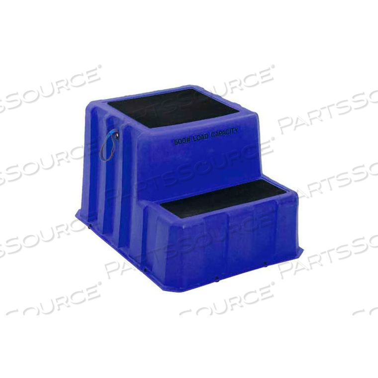 2 STEP NESTABLE PLASTIC STEP STAND - BLUE 26"W X 33"D X 20"H by US Roto Molding