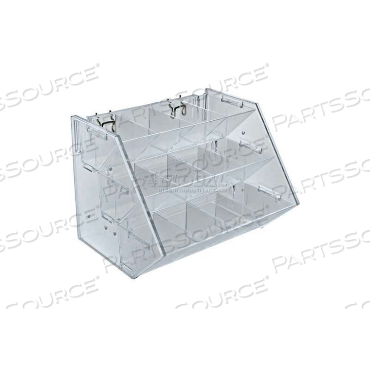 12-COMPARTMENT TRAY FOR PEGBOARD/SLATWALL TRAY, 11.25" X 9", ACRYLIC,1 PIECE by Azar International