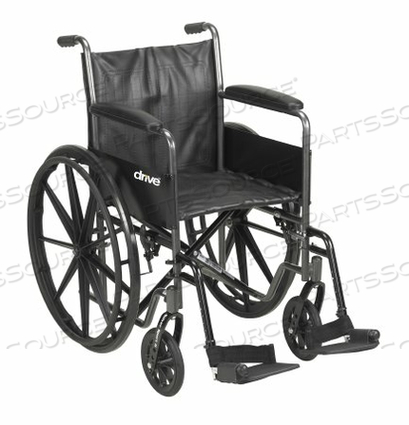 STANDARD WHEELCHAIR WITH PADDED ARM, COMPOSITE MAG WHEEL, 18 IN. SEAT, SWING-AWAY FOOTREST, 300 LBS by McKesson STANDARD WHEELCHAIR WITH PADDED ARM, COMPOSITE MAG WHEEL, 18 IN. SEAT, SWING-AWAY FOOTREST, 300 LBS by McKesson