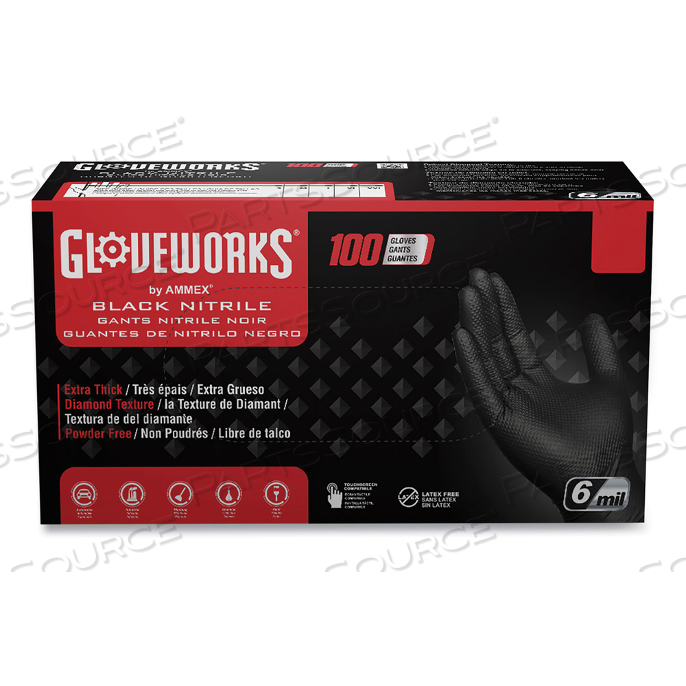 GLOVES,NITRILE HD BLK by Ammex