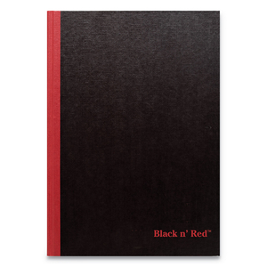 HARDCOVER CASEBOUND NOTEBOOK, SCRIBZEE COMPATIBLE, 1 SUBJECT, WIDE/LEGAL RULE, BLACK COVER, 9.75 X 6.75, 96 SHEETS by Black n' Red