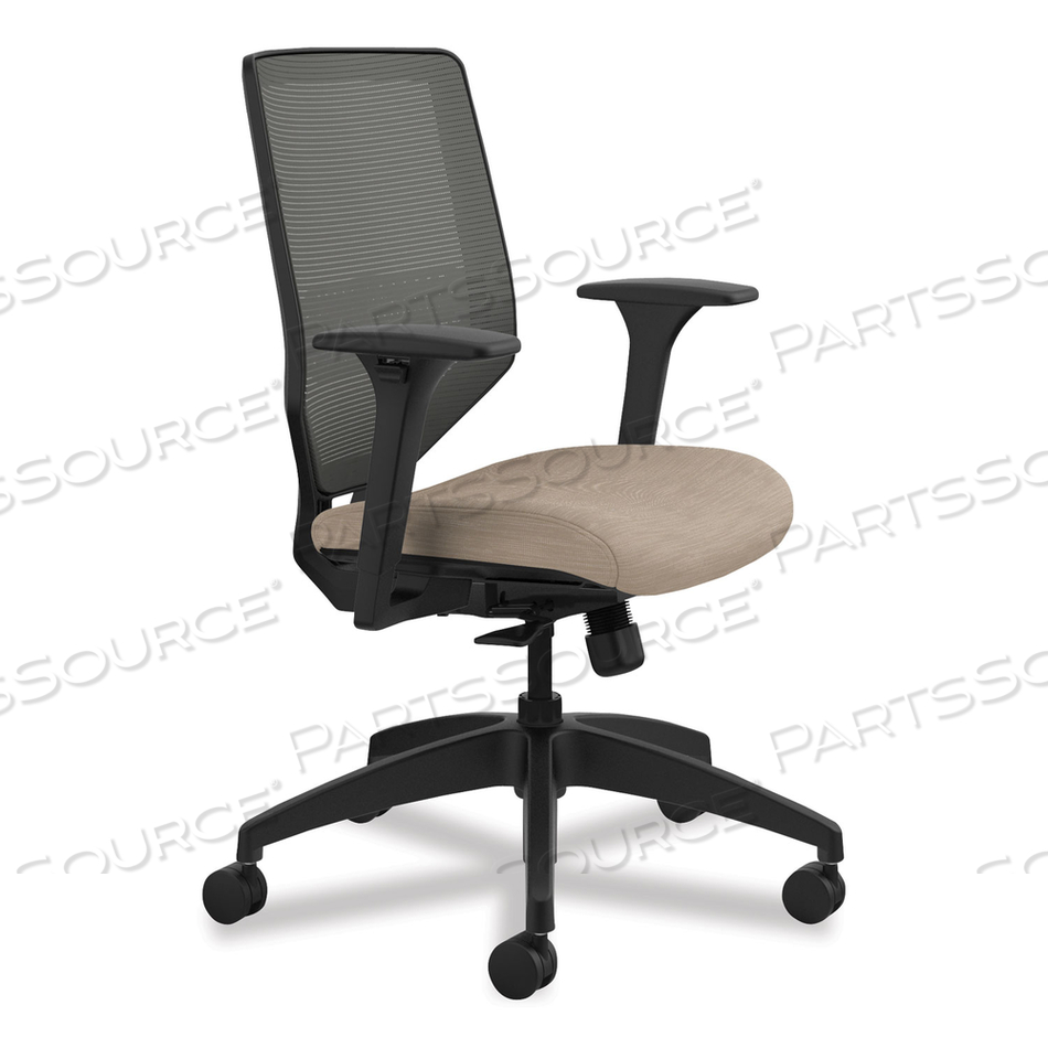 SOLVE SERIES MESH BACK TASK CHAIR, SUPPORTS UP TO 300 LB, 18" TO 23" SEAT HEIGHT, PUTTY SEAT, CHARCOAL BACK, BLACK BASE 