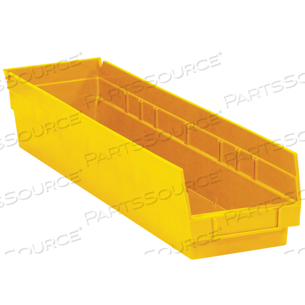 PLASTIC SHELF BIN BOXES, 23 5/8" X 4 1/8" X 4", YELLOW, 16/CASE by BOX Partners (Box Acquisitions, LLC)