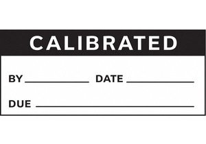 CALIBRATION LABEL ENG BLACK/WHITE PK225 by Strance, Inc.