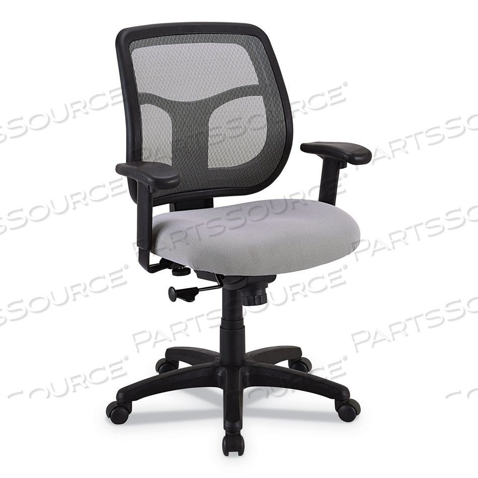 APOLLO MID-BACK MESH CHAIR, 18.1" TO 21.7" SEAT HEIGHT, SILVER SEAT, SILVER BACK, BLACK BASE by Eurotech APOLLO MID-BACK MESH CHAIR, 18.1" TO 21.7" SEAT HEIGHT, SILVER SEAT, SILVER BACK, BLACK BASE by Eurotech