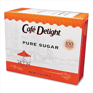 PURE SUGAR PACKETS, 0.10 OZ PACKET, 100 PACKETS/BOX by Cafe Delight