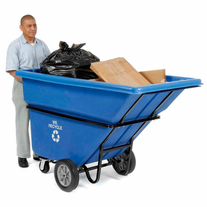 DELUXE BLUE EXTRA HD PLASTIC RECYCLING TILT TRUCK 1 CU. YD. & 2100 LB. CAP. by Quality Industries LLC DELUXE BLUE EXTRA HD PLASTIC RECYCLING TILT TRUCK 1 CU. YD. & 2100 LB. CAP. by Quality Industries LLC