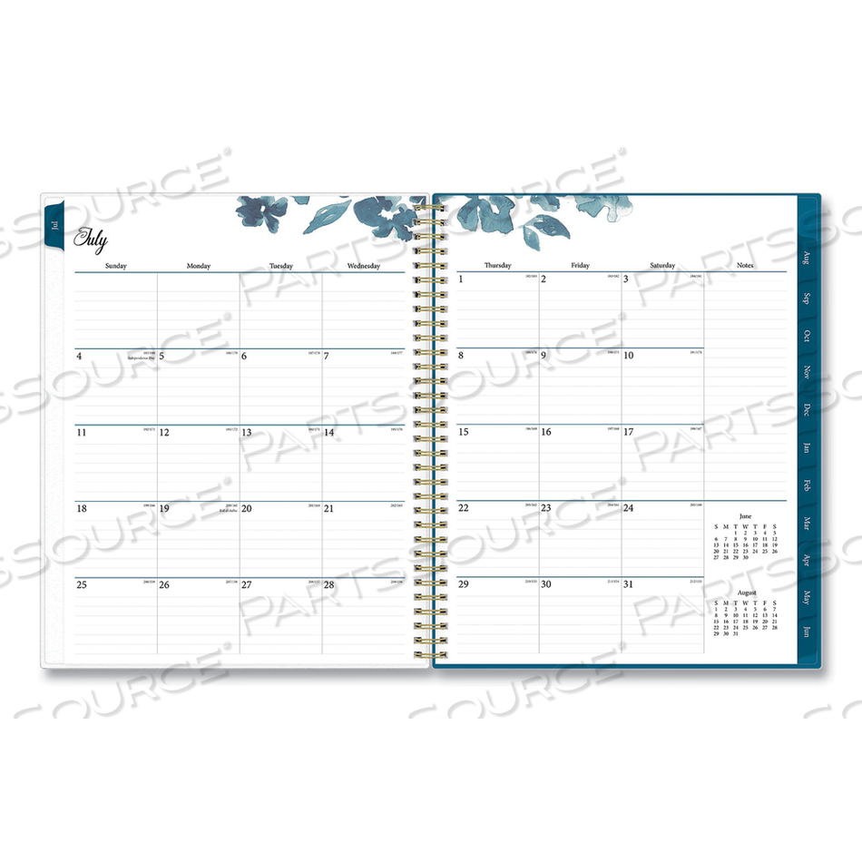 BAKAH BLUE ACADEMIC YEAR WEEKLY/MONTHLY PLANNER, FLORAL ARTWORK, 11 X 8.5, BLUE/WHITE COVER, 12-MONTH (JULY-JUNE): 2022-2023 by Blue Sky