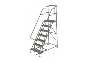 ROLLING LADDER 6 STEP STEEL PERFORATED by Tri-Arc