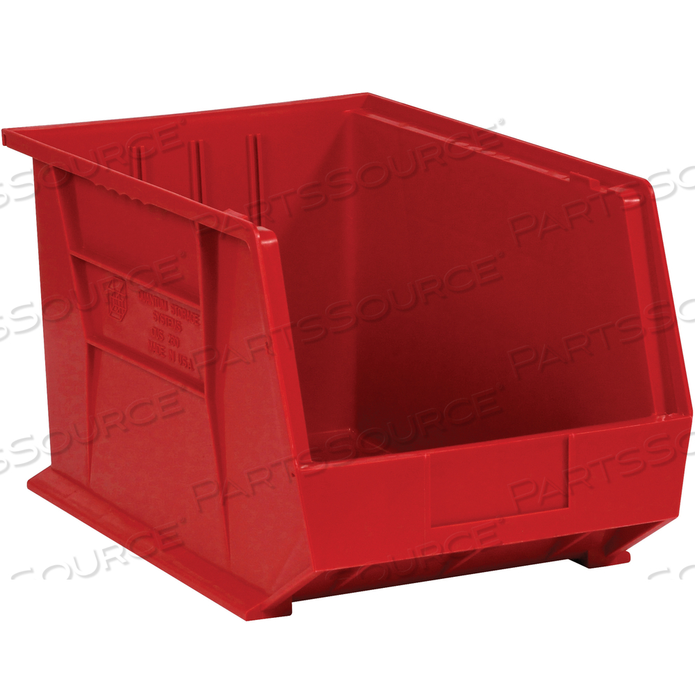 PLASTIC STACK & HANG BIN BOXES, 16" X 11" X 8", RED, 4/CASE by BOX Partners (Box Acquisitions, LLC)