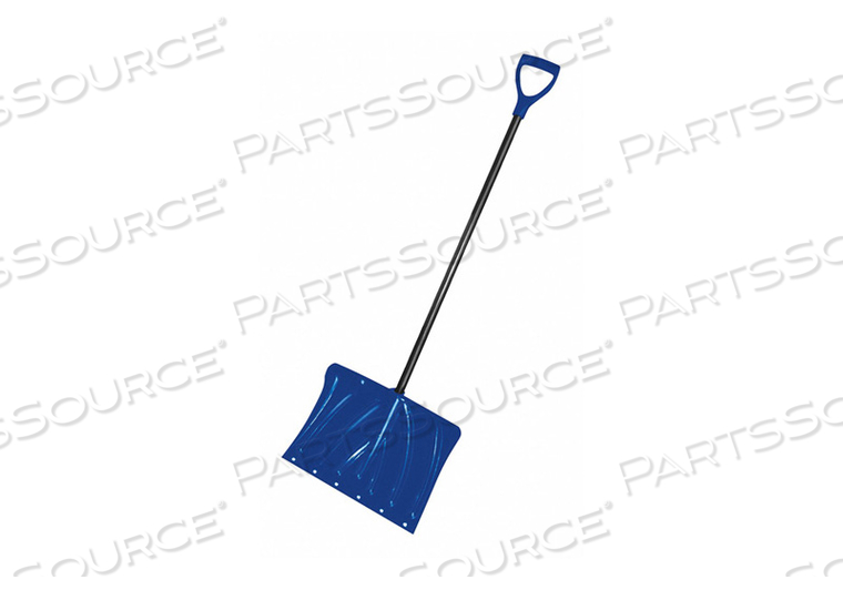 SNOW SHOVEL, BLADE MATERIAL PLASTIC, STEEL, BLADE WIDTH 18 IN, BLADE HEIGHT 13 1/2 IN, HANDLE LENGTH 37 IN, HANDLE MATERIAL STEEL, D GRIP, W by Westward SNOW SHOVEL, BLADE MATERIAL PLASTIC, STEEL, BLADE WIDTH 18 IN, BLADE HEIGHT 13 1/2 IN, HANDLE LENGTH 37 IN, HANDLE MATERIAL STEEL, D GRIP, W by Westward
