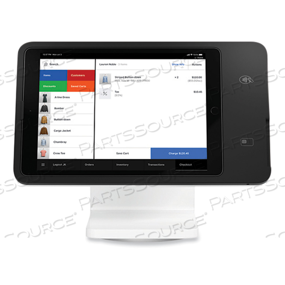 POS STAND FOR IPAD, BLACK/GLOSSY WHITE 