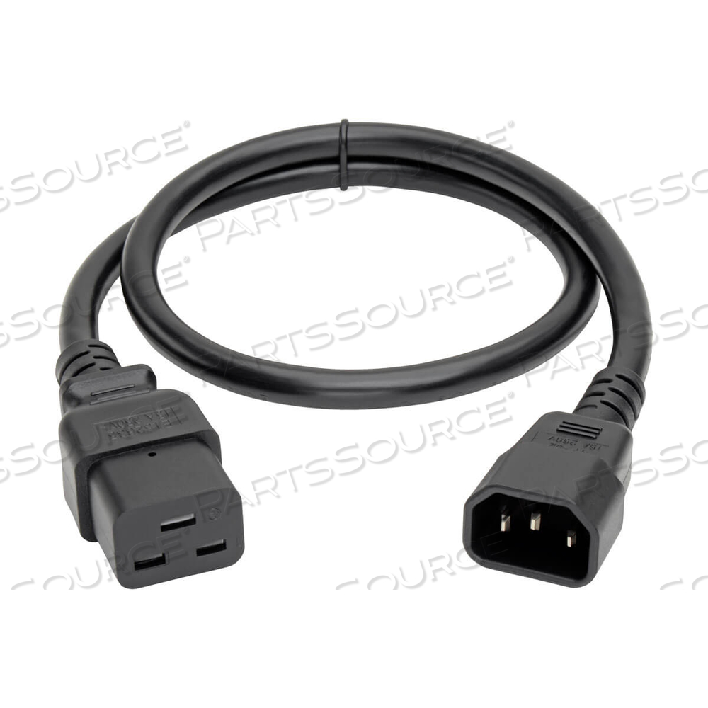 POWER CORD, 2 FT, 15 A, 100 - 250 V, 14 AWG, IEC 320-C14 TO IEC 320-C19, BLACK by Tripp Lite