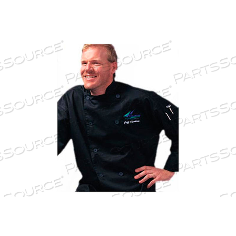 TRADITIONAL CHEF'S JACKET QC LITE, 3X, CHEF TEX, BLACK 