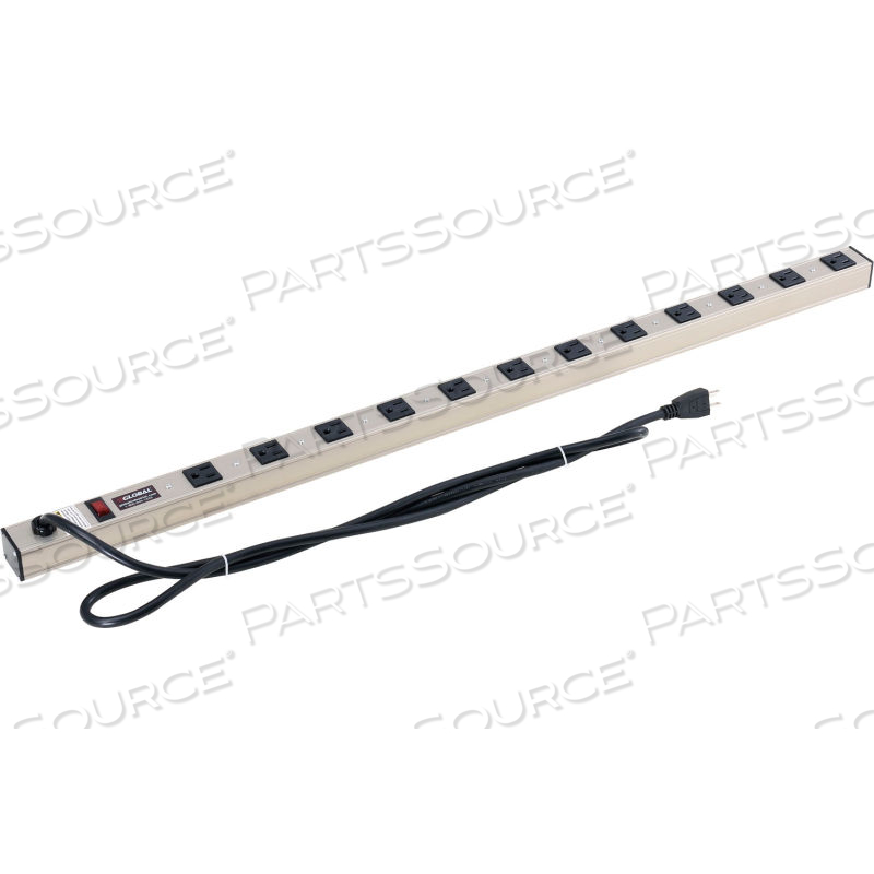 35" 12 OUTLET ALUMINUM POWER STRIP W/SURGE PROTECTION, 1500 JOULES, 6' CORD by Approved Vendor 35" 12 OUTLET ALUMINUM POWER STRIP W/SURGE PROTECTION, 1500 JOULES, 6' CORD by Approved Vendor