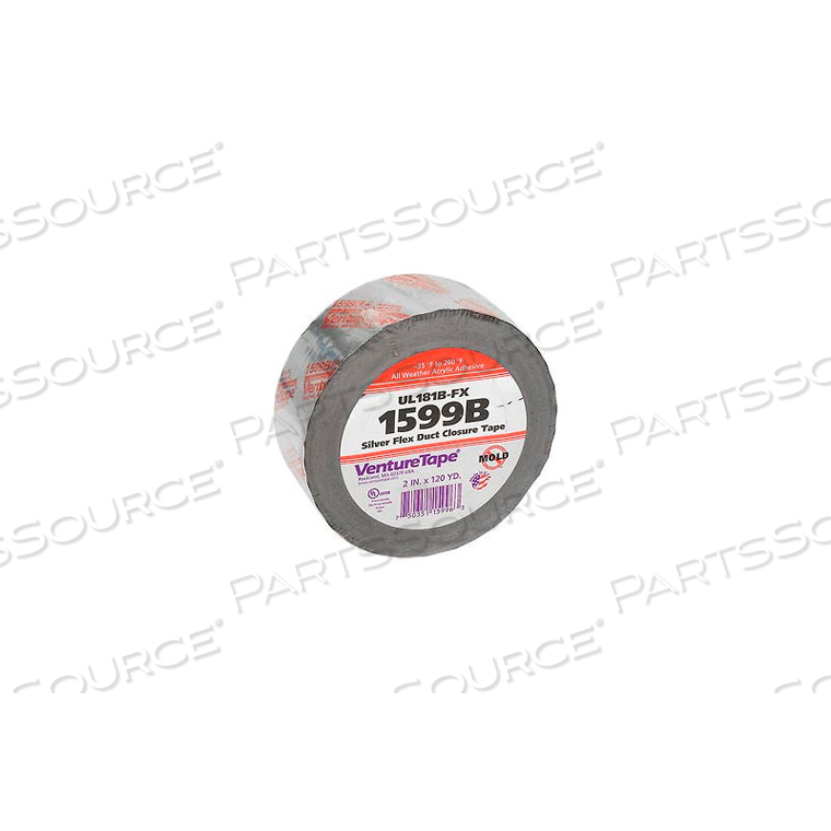 VENTURETAPE UL181B-FX FLEXDUCT TAPE, 2 IN X 120 YARDS, SLIVER, 1599B-G669 by 3M Consumer VENTURETAPE UL181B-FX FLEXDUCT TAPE, 2 IN X 120 YARDS, SLIVER, 1599B-G669 by 3M Consumer