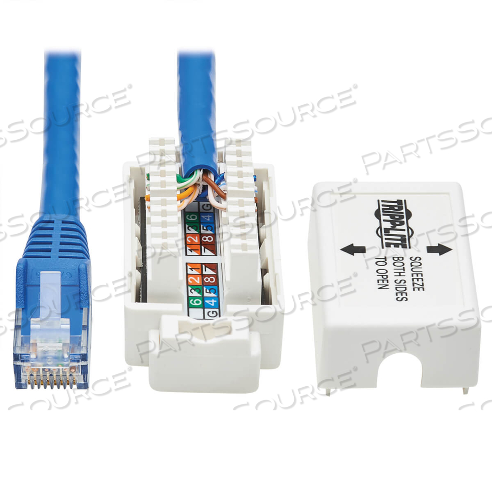 CAT6 JUNCTION BOX CABLE ASSEMBLY RJ45 UNSHIELDED POE+ BLUE 18IN by Tripp Lite