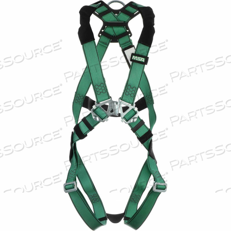 HARNESS, STAINLESS STEEL HARDWARE, BACK D-RING, QWIK-FIT LEG STRAPS, 2XL 