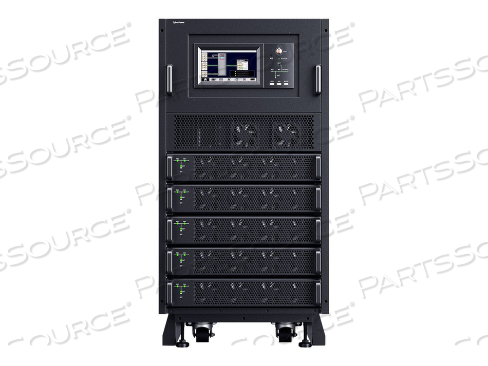 SMART APP ONLINE SM040KAMFA, POWER ARRAY CABINET (RACK-MOUNTABLE / EXTERNAL), 3-PHASE, ETHERNET 10/100, RS-232, RS-485, 19U, BLACK by CyberPower