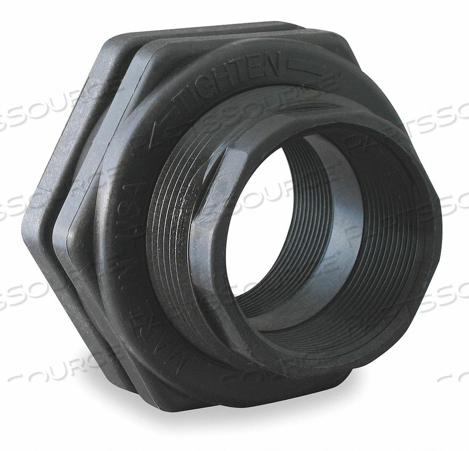 BULKHEAD TANK FITTING 1 IN BLACK POLY by Banjo BULKHEAD TANK FITTING 1 IN BLACK POLY by Banjo