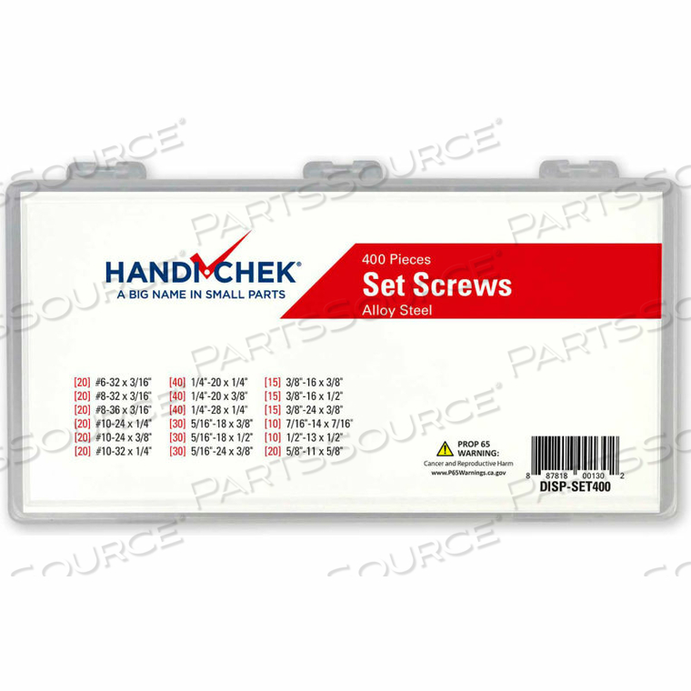 SET SCREW ASSORTMENT 400 PIECE by Flint Hills Trading