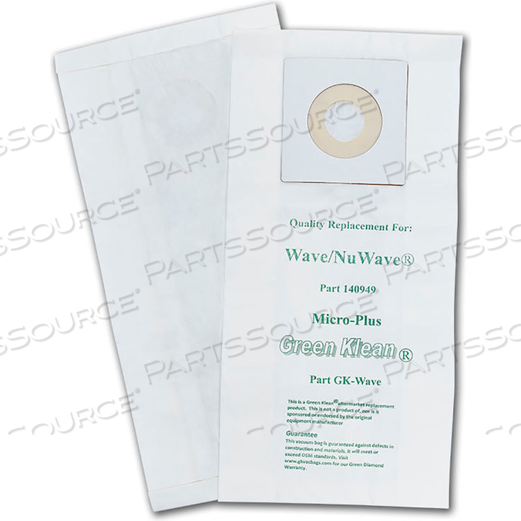 WINDSOR NUWAVE, WAVE 28 & CHARIOT IVAC 34 VACUUM BAGS by Kleen Green WINDSOR NUWAVE, WAVE 28 & CHARIOT IVAC 34 VACUUM BAGS by Kleen Green