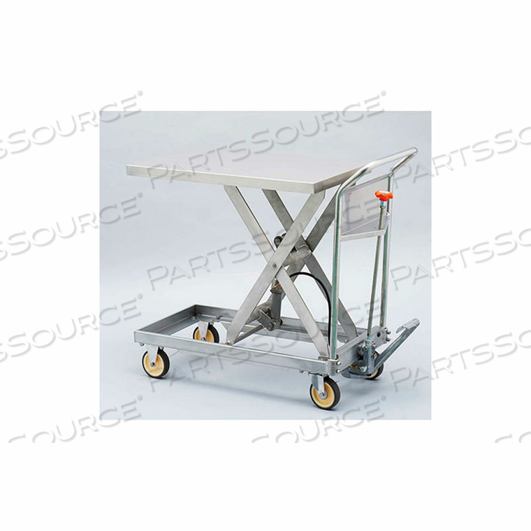 STAINLESS STEEL MOBILE SCISSOR LIFT TABLE - 31-1/2"L X 19-11/16"W - 551 LB. CAP. 