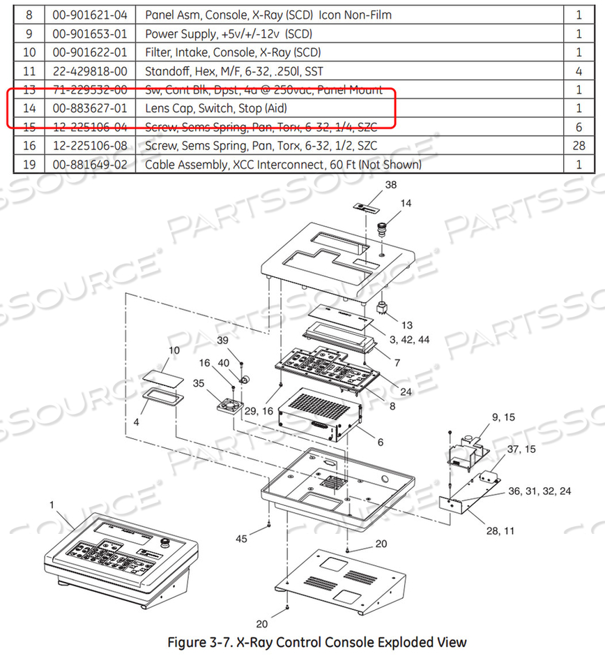 LENS CAP STOP SWITCH by OEC Medical Systems (GE Healthcare)