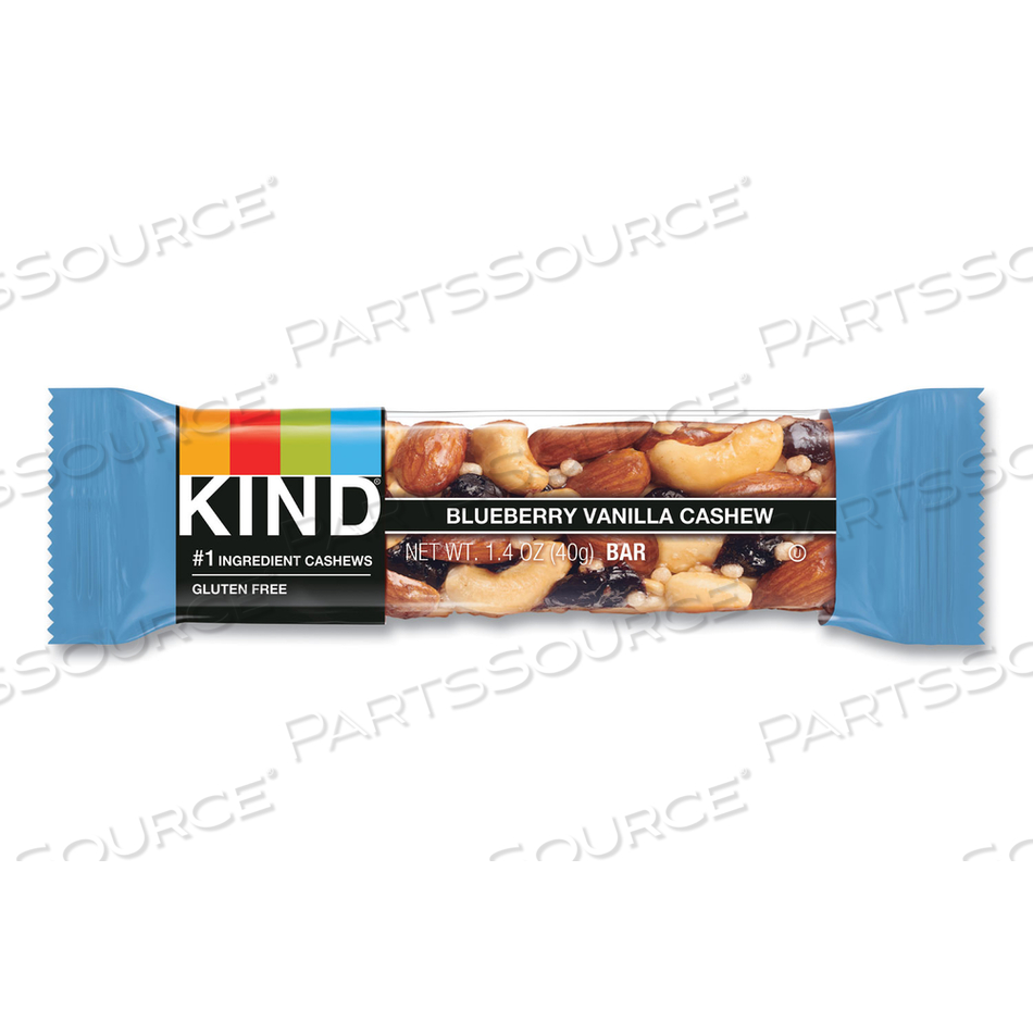 FRUIT AND NUT BARS, BLUEBERRY VANILLA AND CASHEW, 1.4 OZ BAR by Kind