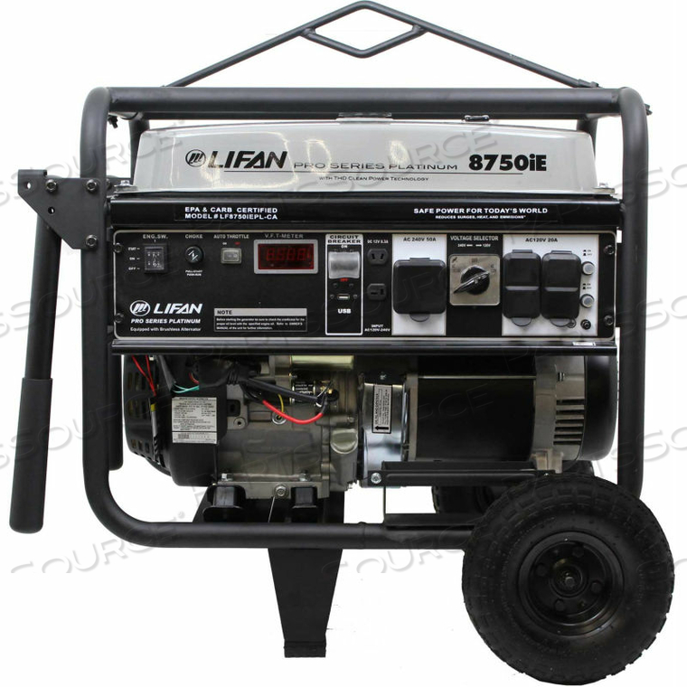 LIFAN POWER USA, 8000 WATTS,PORTABLE GENERATOR,GASOLINE,ELECTRIC/RECOIL START,120/240V 