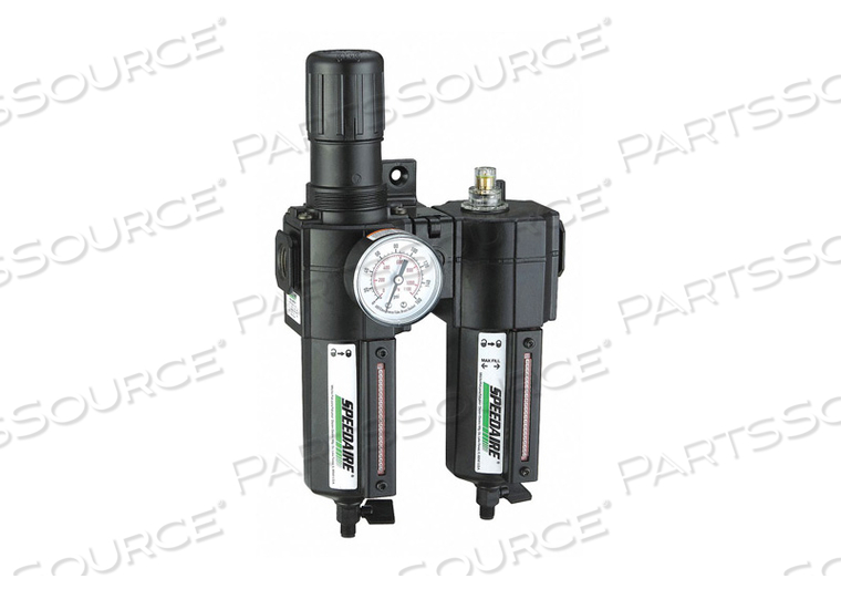 FILTER/REGULATOR/LUBRICATOR, AIR INLET SIZE 1/2 IN, AIR INLET TYPE NPT, MAXIMUM FLOW RATE 192 CFM, MAXIMUM OPERATING PRESSURE 250 PSI, FILTE by Speedaire FILTER/REGULATOR/LUBRICATOR, AIR INLET SIZE 1/2 IN, AIR INLET TYPE NPT, MAXIMUM FLOW RATE 192 CFM, MAXIMUM OPERATING PRESSURE 250 PSI, FILTE by Speedaire