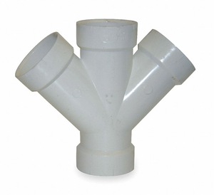 DOUBLE WYE, SCHEDULE 40, 6 IN X 6 IN X 6 IN X 6 IN FITTING PIPE SIZE, WHITE by Charlotte Pipe And Foundry Co.