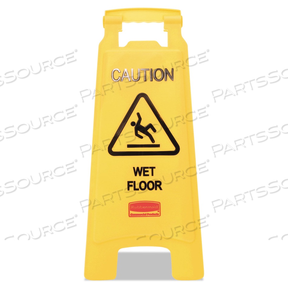 CAUTION WET FLOOR SIGN, 11 X 12 X 25, BRIGHT YELLOW by Rubbermaid Medical Division