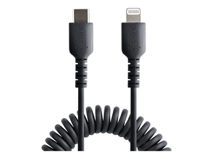 50CM/20IN USB C TO LIGHTNING CABLE, MFI CERTIFIED, COILED IPHONE CHARGER CABLE, BLACK, DURABLE AND FLEXIBLE TPE JACKET ARAMID FIBER, HEAVY D by StarTech.com Ltd. 50CM/20IN USB C TO LIGHTNING CABLE, MFI CERTIFIED, COILED IPHONE CHARGER CABLE, BLACK, DURABLE AND FLEXIBLE TPE JACKET ARAMID FIBER, HEAVY D by StarTech.com Ltd.