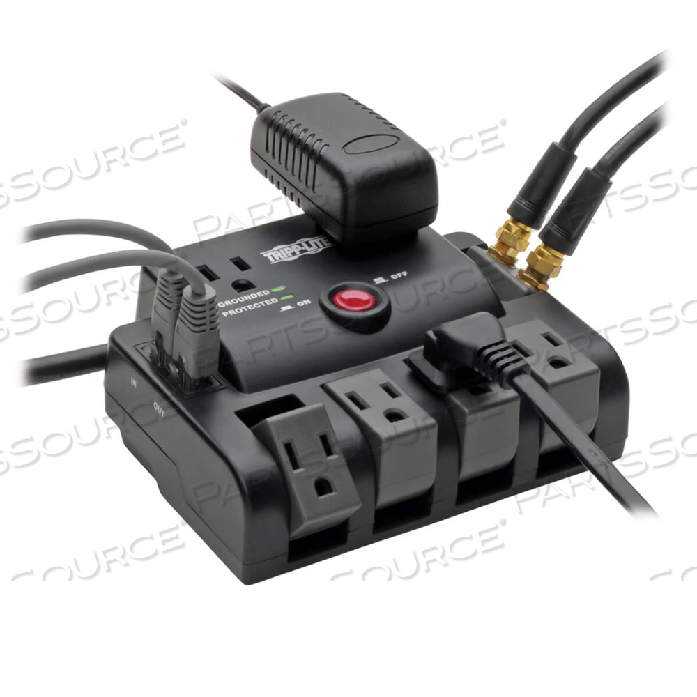 SURGE PROTECTOR 120V 6 OUTLET ROTATING RJ11 COAX 6FT CORD by Tripp Lite