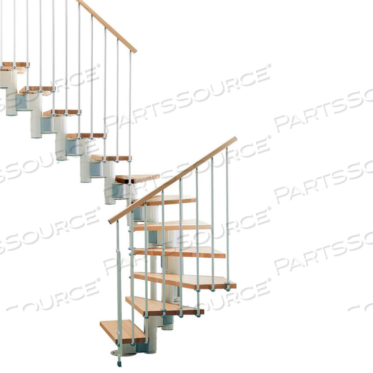 KOMPACT MODULAR STAIRCASE KIT, (88-5/8" TO 119-1/4"), *U* 35" TREAD, WHITE 