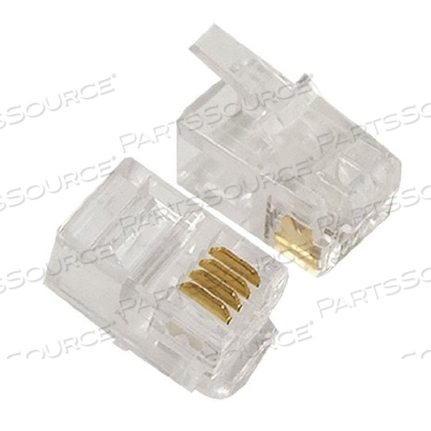 CRIMP CONNECTOR, RJ-22 MALE PHONE PLUG, CLEAR, 4 POLES, 0.15 LB by CableWholesale
