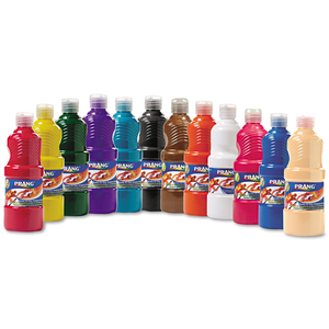 READY-TO-USE TEMPERA PAINT, 12 ASSORTED COLORS, 16 OZ BOTTLE, 12/PACK by Prang