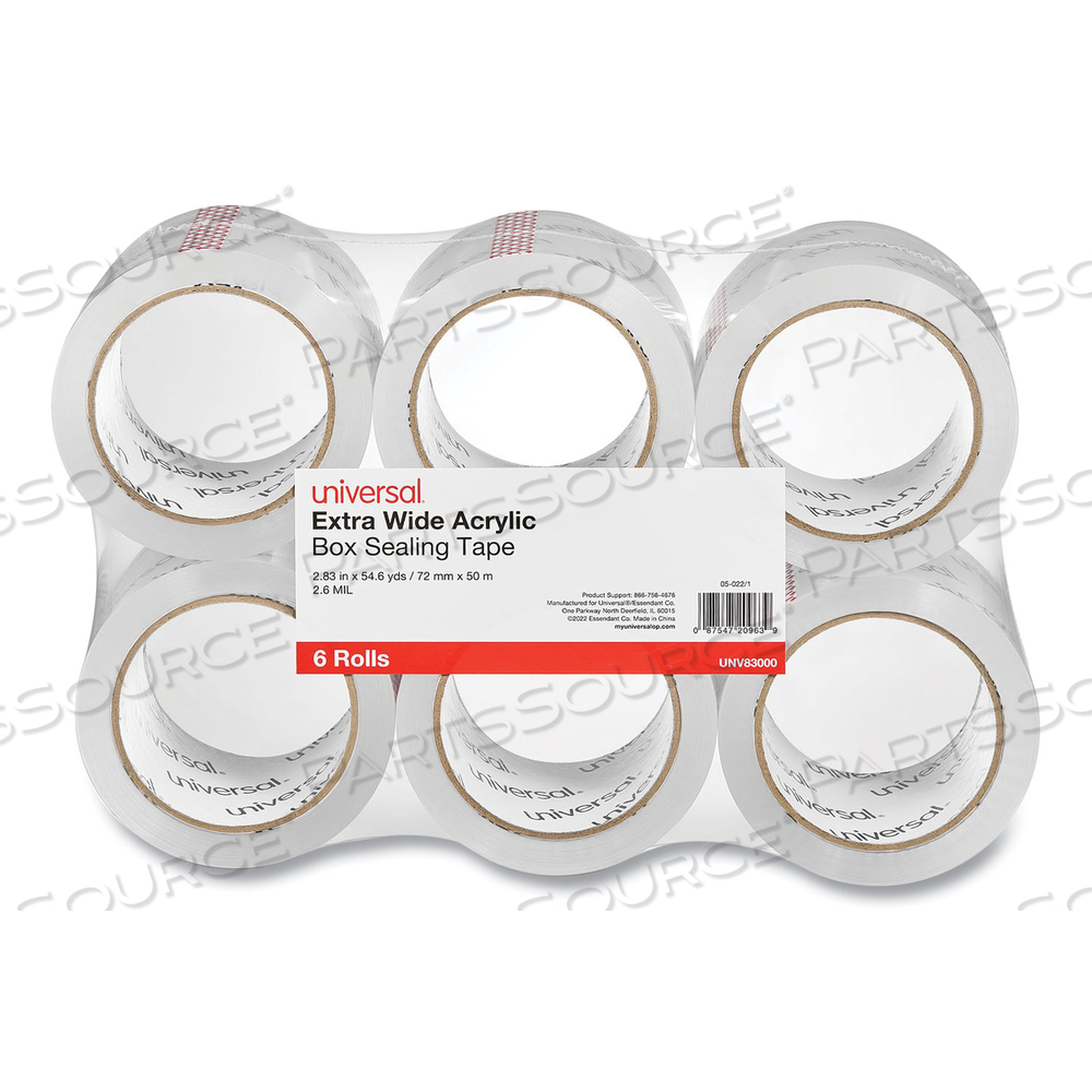 3IN CORE 2.83IN W X 54.7YD L X 2.6MIL THK CLEAR MOVING AND STORAGE PACKING TAPE by Universal