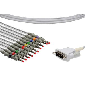 10 LEAD ECG STRESS PATIENT CABLE WITH CLIP TYPE PLUGS by Schiller America 10 LEAD ECG STRESS PATIENT CABLE WITH CLIP TYPE PLUGS by Schiller America