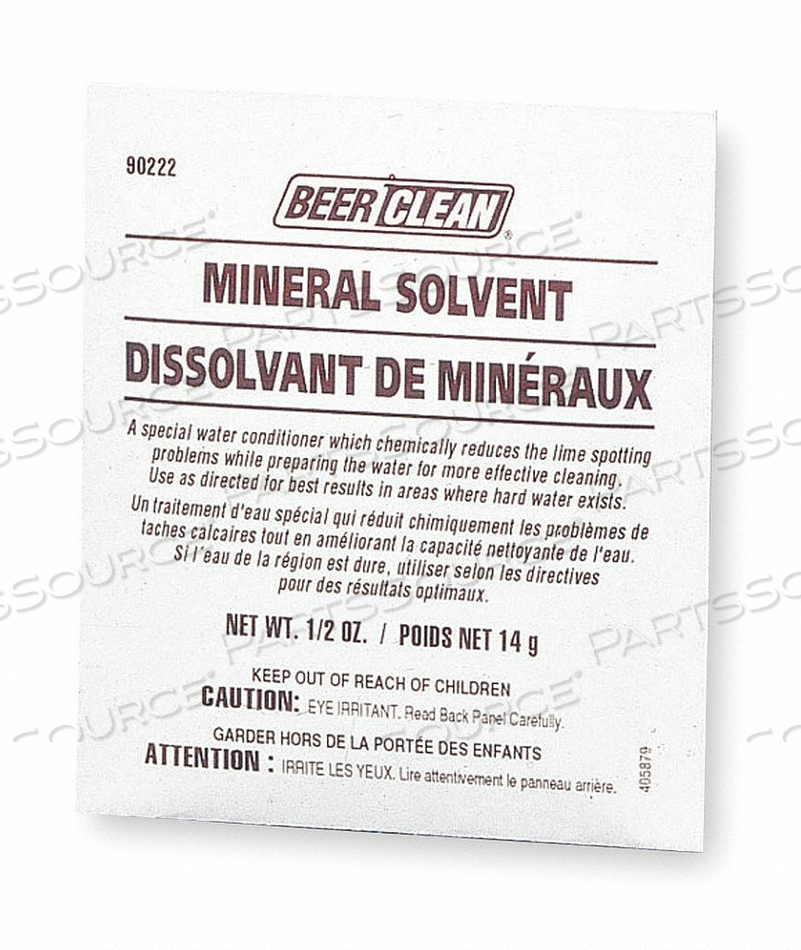 GLASSWARE MINERAL SOLVENT .50OZ. PK100 by Beer Clean