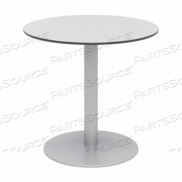 30" ROUND OUTDOOR CAFE TABLE - FASHION GRAY PHENOLIC TOP - SILVER ALUMINUM FRAME - IVY SERIES by KFI