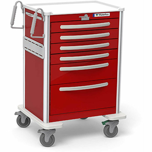 6 DRAWER UNICART, ALL RED, LEVER LOCK by Waterloo Healthcare