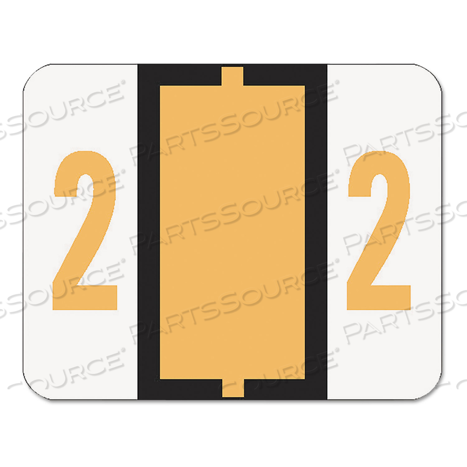 NUMERICAL END TAB FILE FOLDER LABELS, 2, 1 X 1.25, WHITE, 500/ROLL by Smead