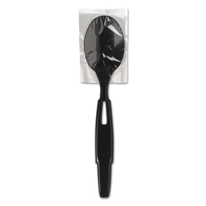 SMARTSTOCK WRAPPED HEAVY-WEIGHT CUTLERY REFILL, TEASPOON, BLACK by Dixie